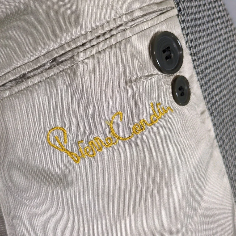 Vtg Pierre Cardin 42‎ SHORT Zig Zag Pattern Two Button Sports Coat Made In USA - Picture 4 of 8